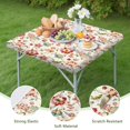 thumbnail image 4 of Pioneer Flower Floral Print Pattern Square Fitted Tablecloth with Elastic Edge,Square Table Cover,Washable Elastic Table Cover for Home Kitchen Party Decor 36"x36", 4 of 6