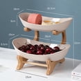 thumbnail image 3 of Elegante organizador de estantes para platos de frutas, postres, aperitivos y pasteles. 2 niveles beige, 3 of 8