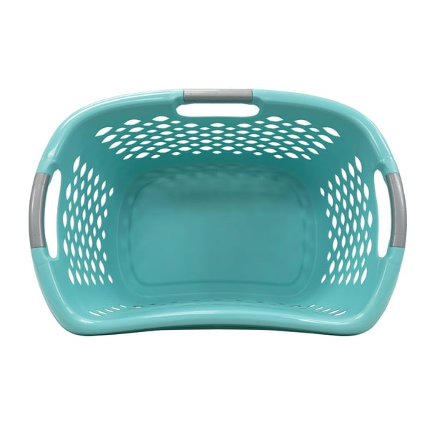 Home Logic 1.8 Bushel Hip Grip Plastic Laundry Basket, Teal, Adult