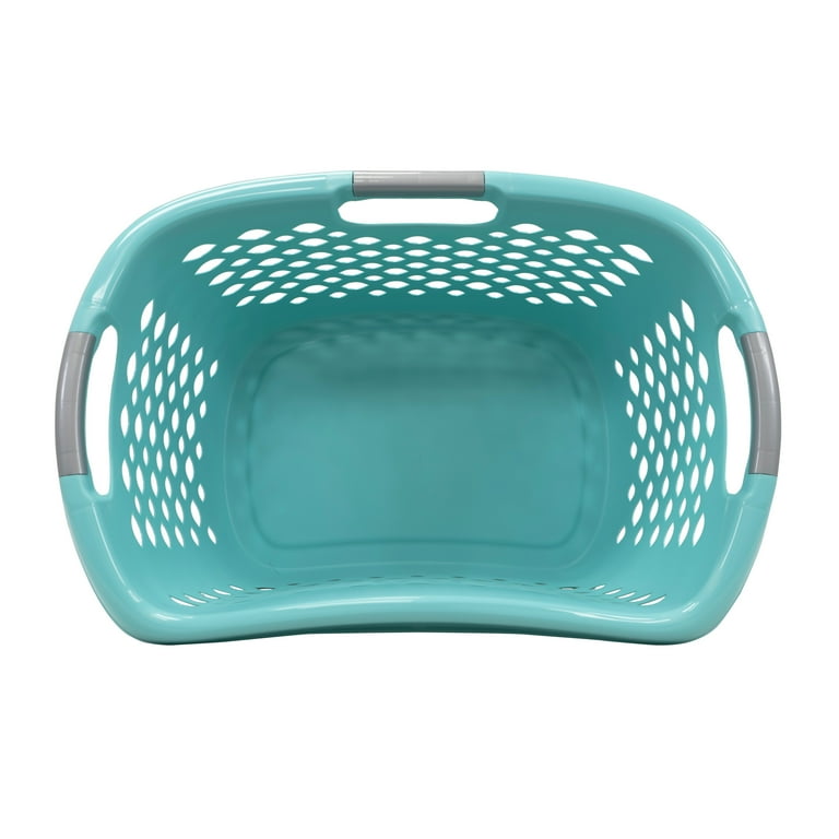 Home Logic 1.8 Bushel Hip Grip Plastic Laundry Basket, Teal, Adult