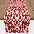 thumbnail image 3 of Creative Products RoughHexagon Pattern Red 16x72 Poly Twill Table Runner, 3 of 3