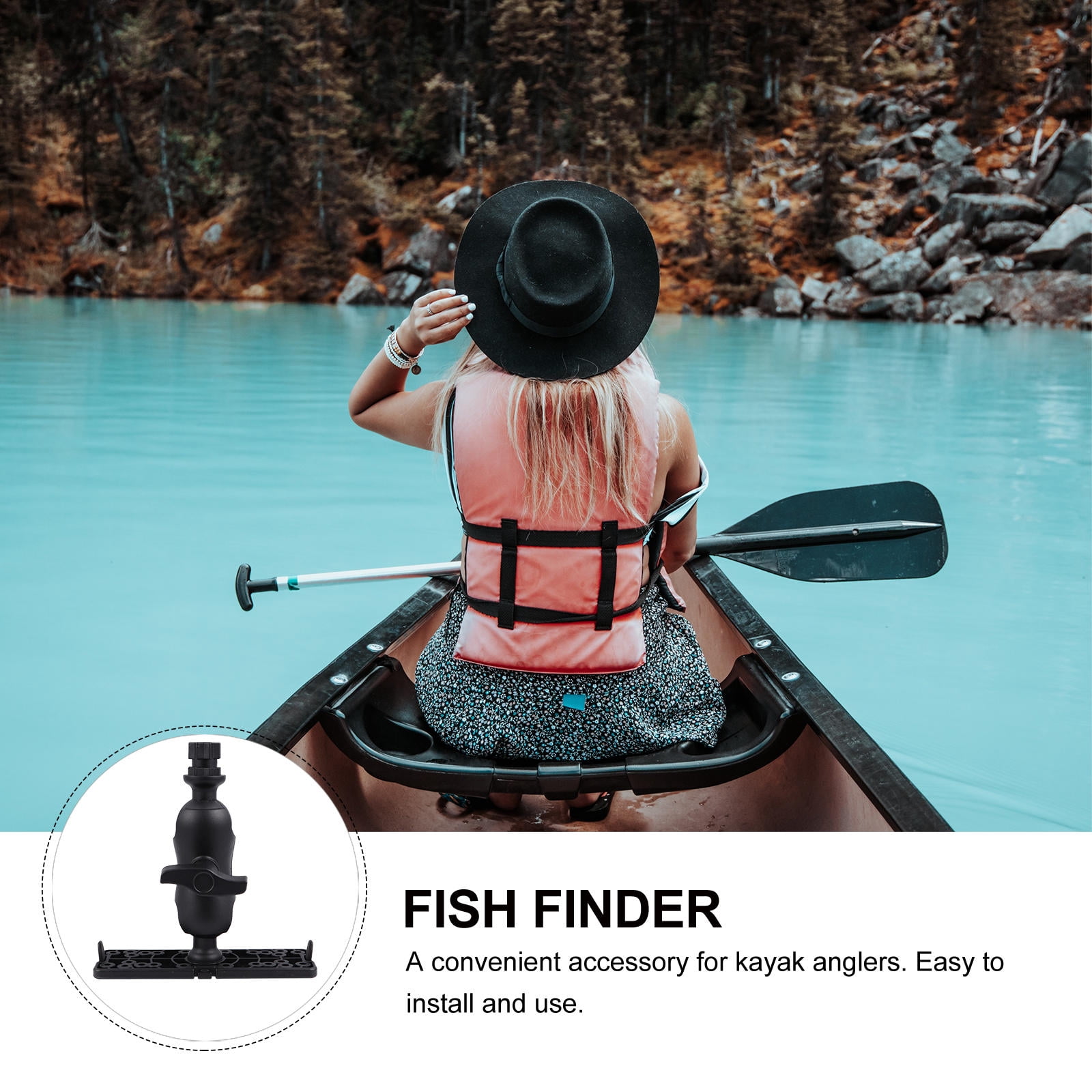 WEUVEB Kayak GPS Holder Adjustable Angle Black Nylon Support Mount for Kayaking Accessories