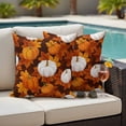 thumbnail image 4 of White Pumpkin Fall Outdoor Waterproof Pillow Covers, Thanksgiving Maple Leaves Farmhouse Decorative Square Throw Pillowcase Sofa Cushion Sham for Patio/Couch/Chair, 26"x26" 2 Pack, 4 of 8