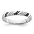thumbnail image 2 of Auriga 925 Sterling Silver Black & White Diamond Ring for Women Size- 8, 2 of 6