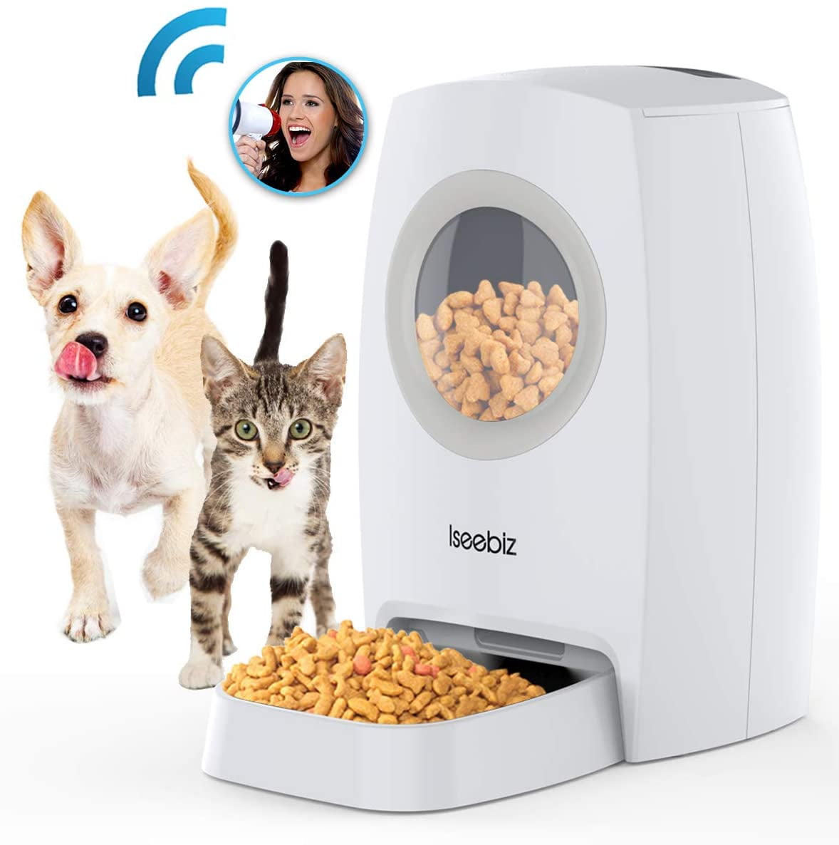 6L Automatic Pet Feeder, Visible Window Food Dispenser, Meal Portion Control Auto Feeder