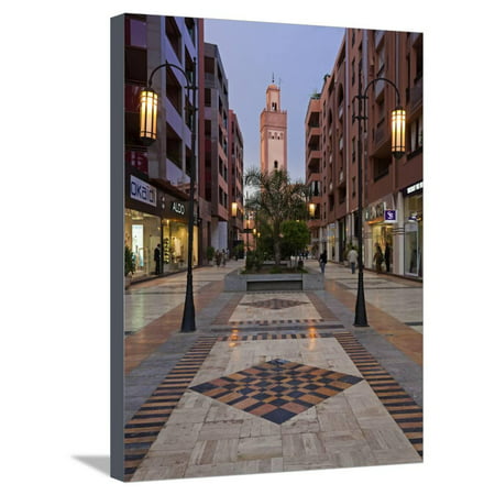 New Shopping Center and Apartments in the Wealthy Area of Gueliz in Marrakesh, Morocco Stretched Canvas Print Wall Art By Gavin