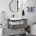 thumbnail image 2 of Matte Black Bathroom Accessories Set,  4 Pieces Bathroom Hardware Set, 24 inch Towel Bar, Towel Racks for Bathroom, Robe Towel Hooks, Toilet Paper Holder Wall Mounted, 2 of 7