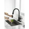 thumbnail image 4 of AUKTOPT Modern Hidden Pull-Out Kitchen Faucet with 2 Water Modes, Swivel High Arc Kitchen Sink Faucet with Deck Plate Suit to 1 or 3 Holes , Solid Brass Construction, Matte Black, 4 of 6