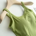 thumbnail image 6 of Pink Top , Tank Top with Bra Built In , Halter Tops for Women with Built In Bra Solid Color Summer Chest Pad Bra Integrated Slimming Sports Inner Wear Outer Wear Sleeveless Top, 6 of 7