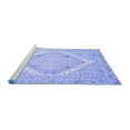 thumbnail image 2 of Ahgly Company Machine Washable Indoor Round Oriental Blue Modern Area Rugs, 6' Round, 2 of 4