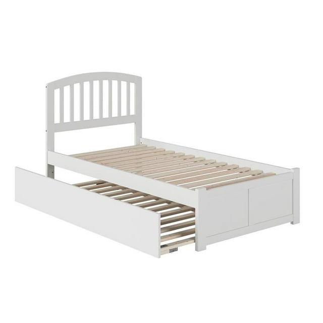 Leo & Lacey Lit Plateforme Simple en Bois Richmond et Tiroir-Lit Simple, Blanc