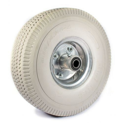 CMT 4.10/3.50-4" Flat Free Tire and Wheel, 10" Solid Tire with 5/8" Axle Bore(2)