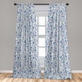 thumbnail image 5 of Ambesonne Floral Curtains, Blossoming Bluebelles, Pair of 28"x84", Turquoise Dark Blue, 5 of 5