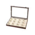 thumbnail image 3 of Organizador de caja de joyería multifunción con cierre de hebilla Mujeres Niñas Tapa transparente Regalo Estuche de almacenamiento portátil para baratija Colgante Tobillera Cadena 12 ranuras Sunnimix Organizador de joyas, 3 of 8