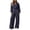 Navy, variant on Zynoxe Womens Sweatsuits 2 Piece Set Comfort Drawstring Hooded Sweatshirt & Elastic High Waist Wide Leg Pants Suit Versatile Casual Track Suits Fashion Solid Color Suit Set with Pockets S