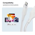 thumbnail image 6 of Powertek MFi Certified USB-A to Lightning Charging Cable, Carbon Design Texture, 6 ft, White, 6 of 8