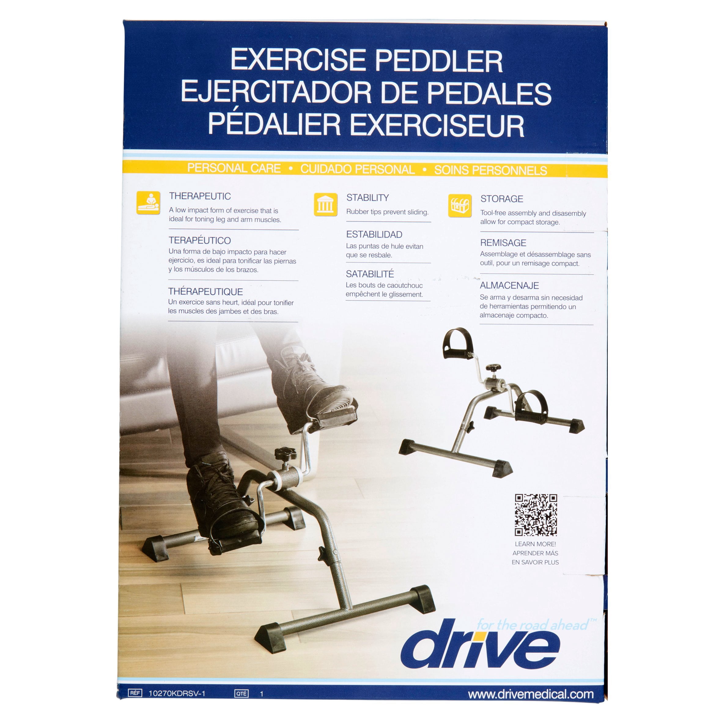 Exercise Peddler with Attractive Silver Vein Finish, Ships Knocked Down, Lot of 1