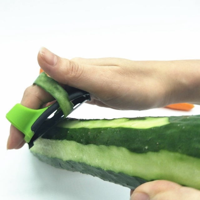 Pelador de dedos de acero inoxidable | Pelador manual de frutas y verduras | Utensilio de cocina práctico para patatas, pepinos, zanahorias y manzanas