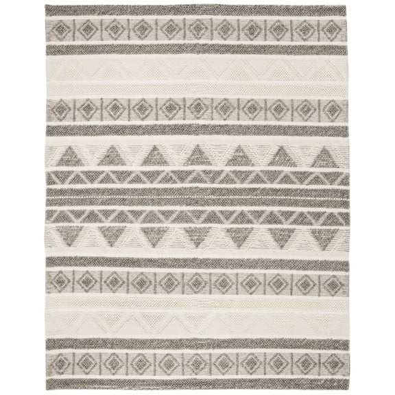 SAFAVIEH Natura Christabella Geometric Area Rug, Ivory/Grey, 3' x 5'