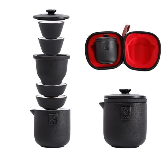 Chinese Dehua Porcelain Tea Sets Portable Simple Outdoor Travel Tour Car Tea Pot Cups Set Ceramic Kung Fu Teaware Tea Infuser