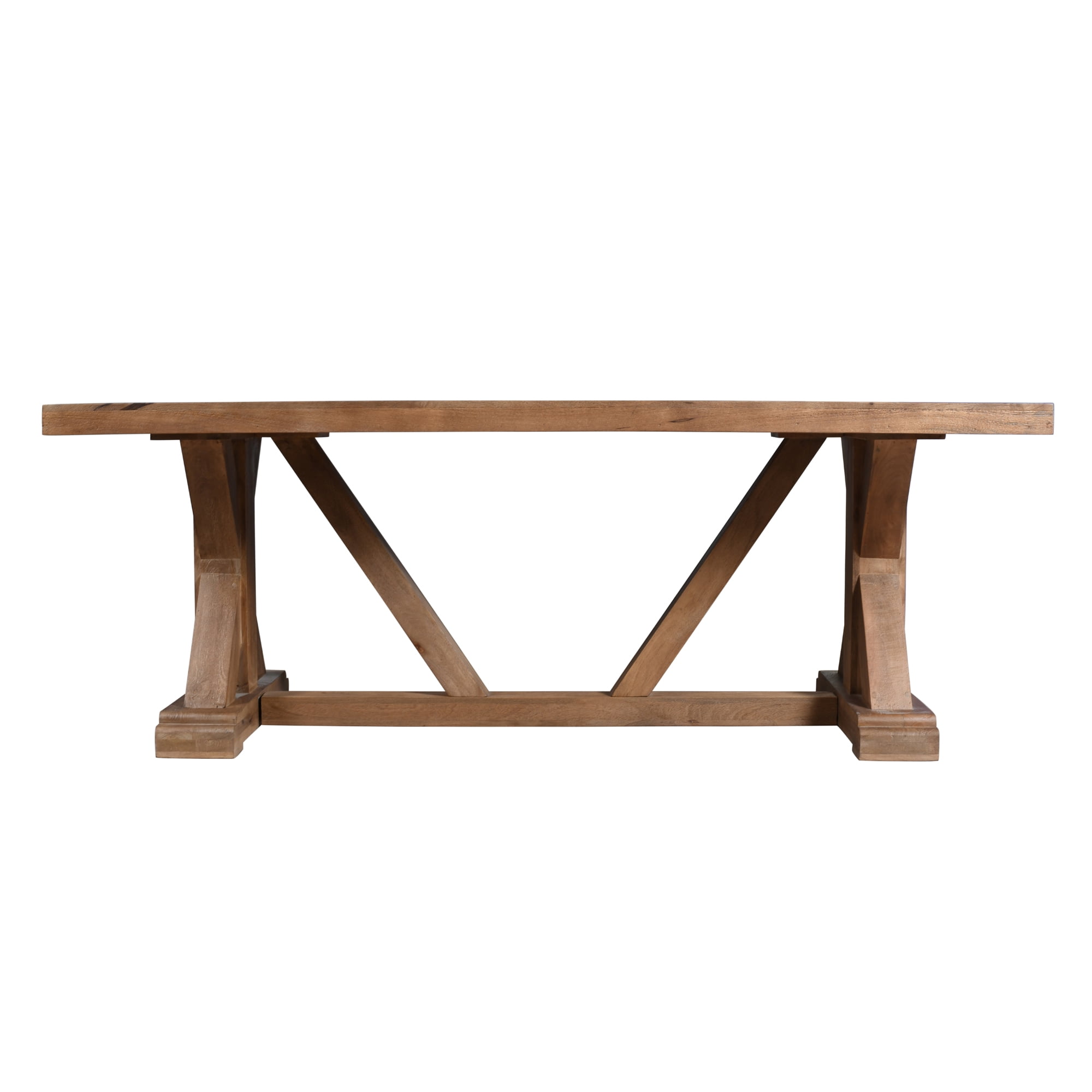 Ox Bay Quia 84" Wood Herringbone Rectangular Dining Table for 6 to 8 Person, Farmhouse Kitchen Table, Natural Finish