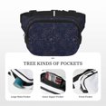 thumbnail image 5 of Zufioo Navy Dark Blue Print Square Double Layer Waist Bag, Durable & Stylish Fanny Pack with Zippered Pockets and Adjustable Strap for Outdoor & Daily, 5 of 9