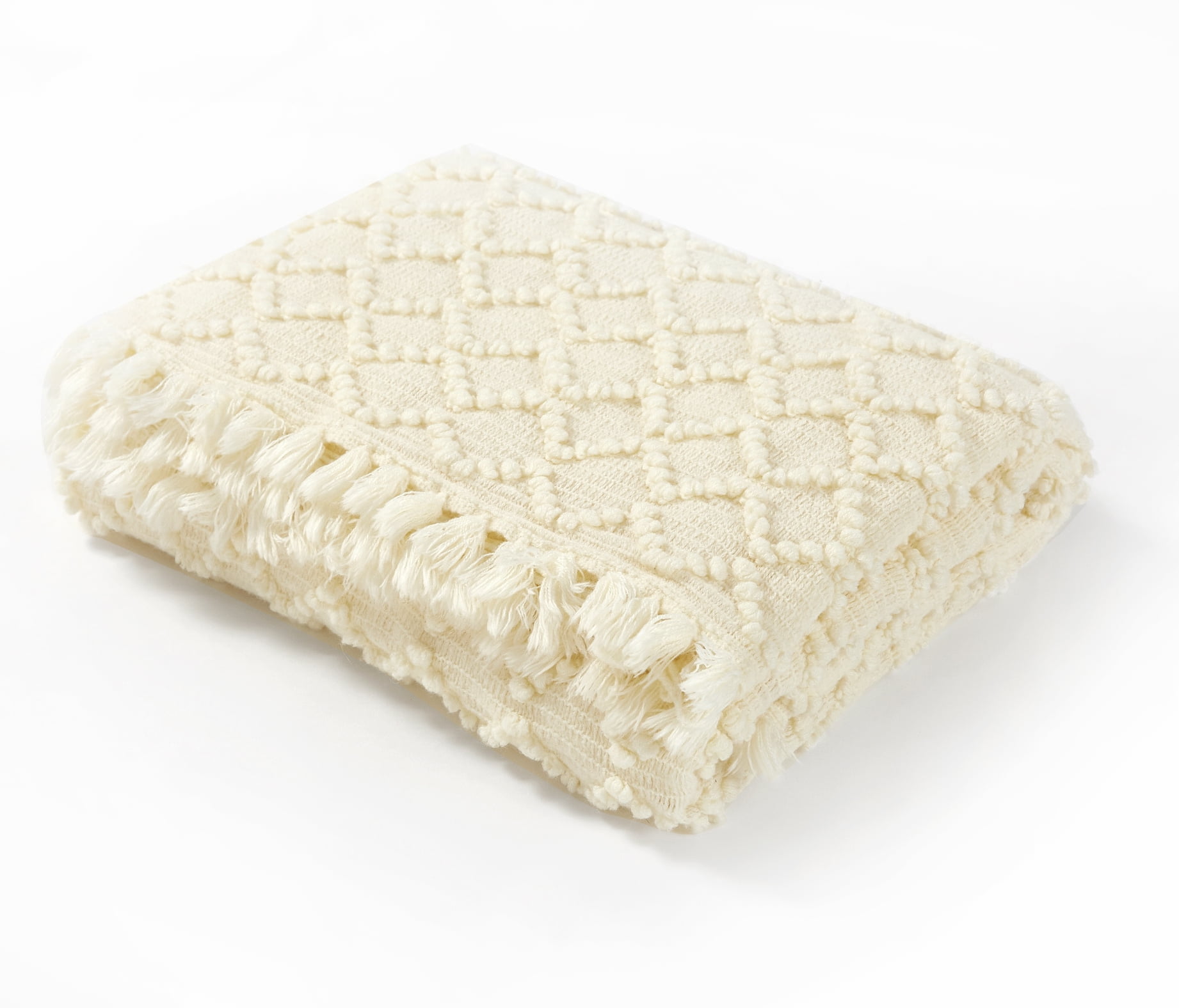 Mainstays Fall Foliage Knit Throw Blanket, OffWhite, Multiple Colors