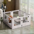 thumbnail image 4 of BingoPaw Large Wooden Dog Whelping Box Playpen with Waterproof Fertility Pad, Clear Acrylic Window, 4 of 11