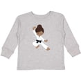 thumbnail image 3 of Inktastic African American Girl, Black Belt, Karate Pose Girls Long Sleeve Toddler T-Shirt, 3 of 5