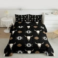 thumbnail image 2 of Homewish Boho Bohemain Tribal Bedding Comforter Set,Country Western Bull Skull Twin Comforter Sets,Brown Black Bedding Set For Boys Kids,Luxury Bedroom Decor Reversible,2pcs, 2 of 8