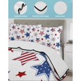 thumbnail image 4 of Quilts Twin Size, 4th of July Soft Comforter Bedding Set for Bed, Independence Day Blue Red Star Fireworks Lightweight Quilted Bedspread with Pillow Cover(2 Pieces) for All Season, 68x86 Inch, 4 of 6