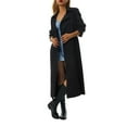 thumbnail image 2 of KOMOO Women Double Breasted Long Trench Coat Classic Lapel Overcoat Waterproof Long Jacket with Belt, 2 of 9