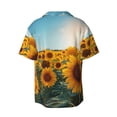 thumbnail image 2 of Haiem Sunlit Sunflower Field Men's Casual Shirts Short Sleeve Button Down Shirts Fashion Textured Summer Beach Shirt-Large, 2 of 7