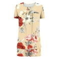 thumbnail image 6 of Viikei Ultra-Soft Women's Sleepwear Set Cozy Casual Lounge Pants & Top,Women Casual Round Neck Print Short Sleeve Blouse Fashion Pants Pajamas Suit Gold M, 6 of 6