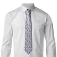 thumbnail image 2 of Naloa Lavender Flowers Print Solid Color Tie Formal Necktie for Men，Suitable for business, daily life, work, 2 of 5