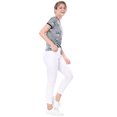 thumbnail image 4 of INSPIRE CHIC Women's Short Sleeve Contrast Cartoon Cat Pet Print Tee Ringer T-shirt Tops, 4 of 6