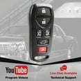 thumbnail image 6 of KeylessOption replacement blank key + fob for 2004-2010 Nissan Quest (282685Z200) 6-button remote rob with dual remote sliding door release, trunk release, 2 pack, 6 of 6