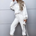 thumbnail image 1 of Trajes De 2 Piezas Conjunto a juego de 2 piezas para dama Cintura elástica Color sólido Casual Y2K para primavera otoño Cgtredaw M Blanco para Mujer, 1 of 1