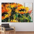 thumbnail image 3 of Flower Art Canvas, Contemporary Printed Canvas, Sunflower Poster, Bouquet Of Sunflower Painting, Abstract Canvas Art, Botanical Canvas Art, Canvas Wall Decor - Gold Framed, 3 of 9