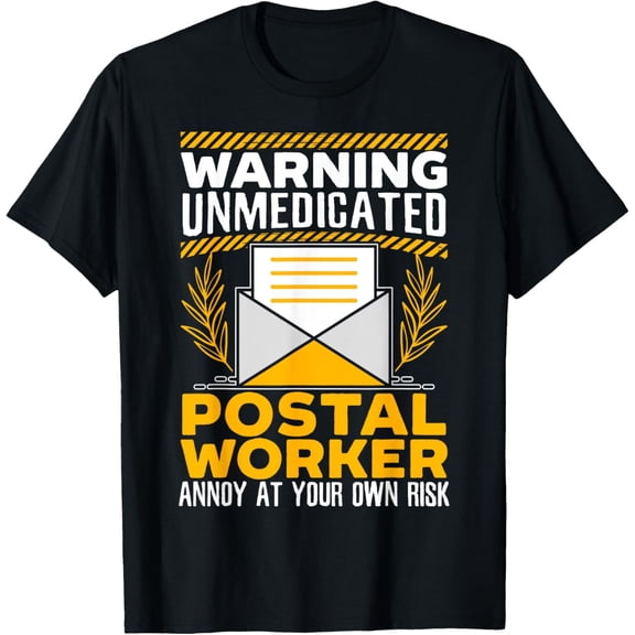 Postal Worker Mailman Delivery Shipment Mail Escort T-ShirtMen's and women's gift, black and white T-shirt, size: Extra large S-4XL