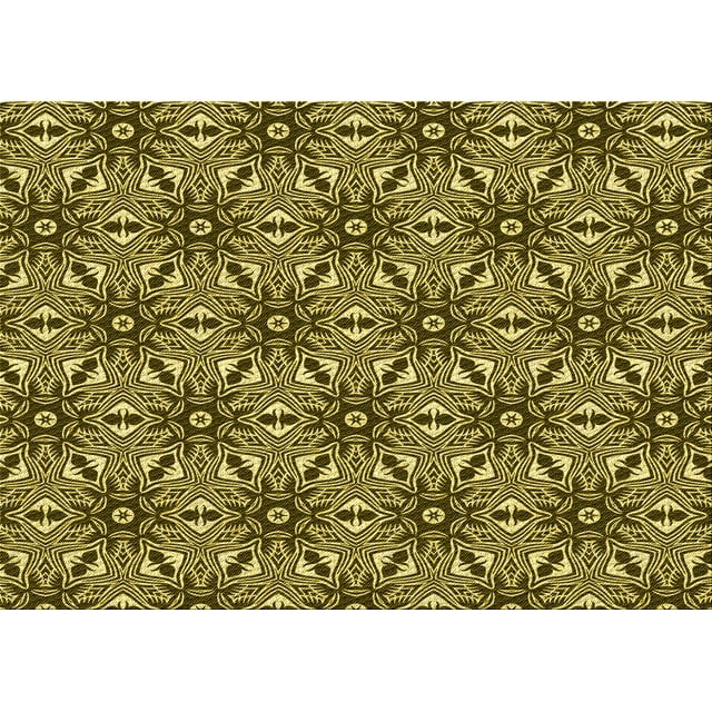 Ahgly Company Machine Washable Indoor Rectangle Transitional Golden Brown Yellow Area Rugs, 5' x 7'