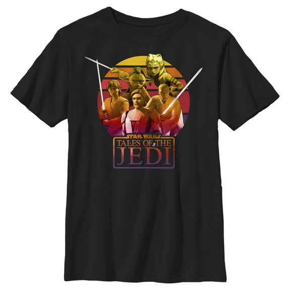 Boy's Star Wars: Tales of the Jedi Ombre Group Graphic Tee Black X Large