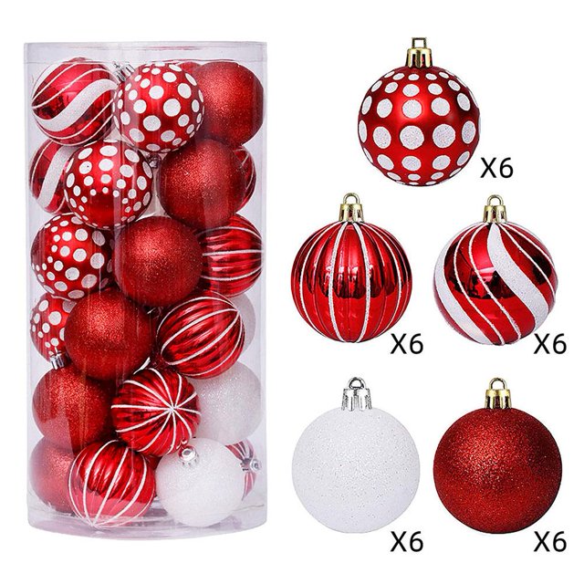 LUVCLS Colgante de bola de plástico decorativo navideño Juego de bolas navideñas Colgante de bola.