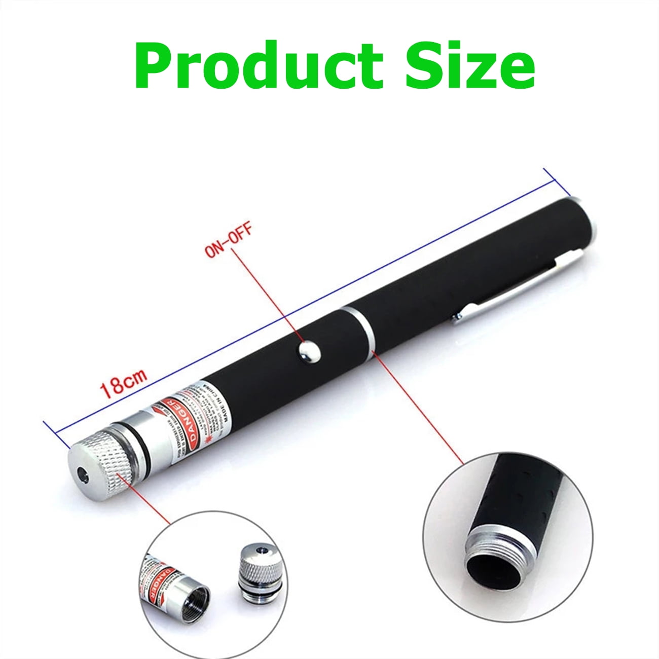 10PACK 532nm Green 2in1 Laser Pointer Pen Visible Beam Light Lazer for Pets Cat Dog Toys(Not Include Battery)