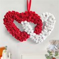 thumbnail image 5 of 17.71 inch Heart-Shaped Artificial Rose Wreath – Red & White Silk Floral Garland for Valentine's Day/Wedding Decor, 5 of 7