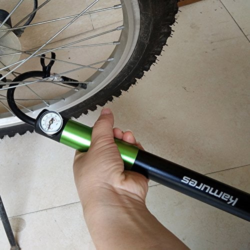 Mountain BMX Bikes High-Pressure 210Psi Fits Fork Pump KAMURES Mini Bike Pump with Gauge Universal Bicycle Pump Fits Presta and Schrader Valve Release Button 1 Year Warranty Tire Pump for Road