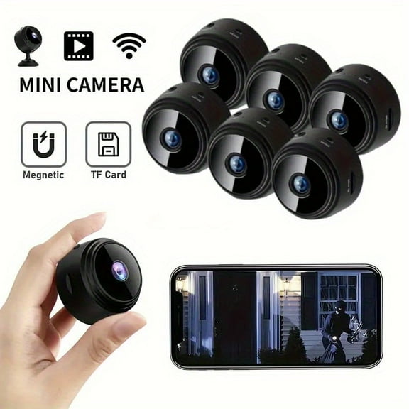 6PCS,Mini Camera Hidden, Nanny Cam with Motion Detection and Night Vision, Indoor/Outdoor Micro Security Surveillance Camera(No SD Card)