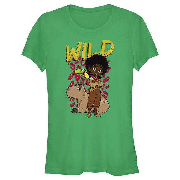 Junior's Encanto Antonio Wild Like The Animals  Graphic Tee Kelly Green Medium