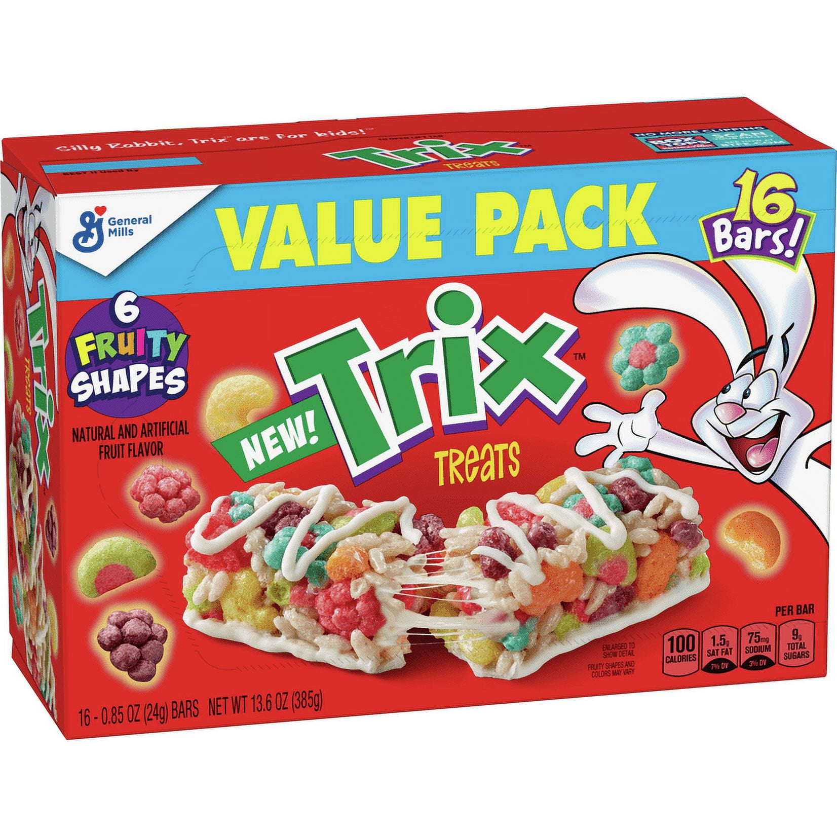 (2 pack) Trix Breakfast Cereal Treat Bars, Value Pack, 16 ct