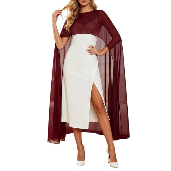 Sheer Chiffon Cape Wraps Lightweight Sun Cover Up Daily Outerwear Hooded Poncho